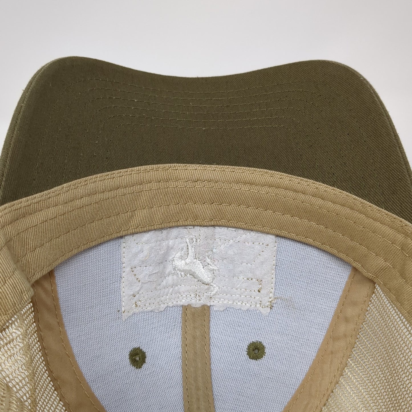 Bronco Patch Snapback Mesh Back Trucker Hat Brown One Size Adjustable