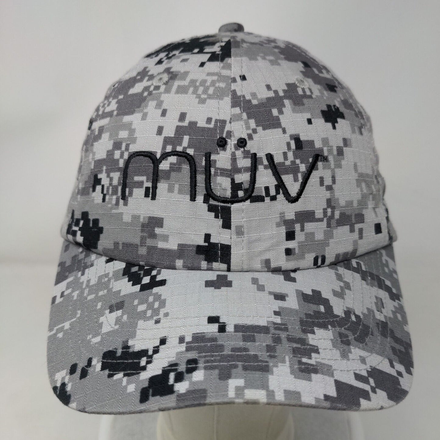 MUV Strapback Hat Gray Camoflage OSFA Adjustable Embroidered Port Authority