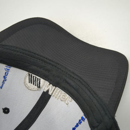 Cap America Miller Logo Black One Size Baseball Cap Blue Accents Golf Hat