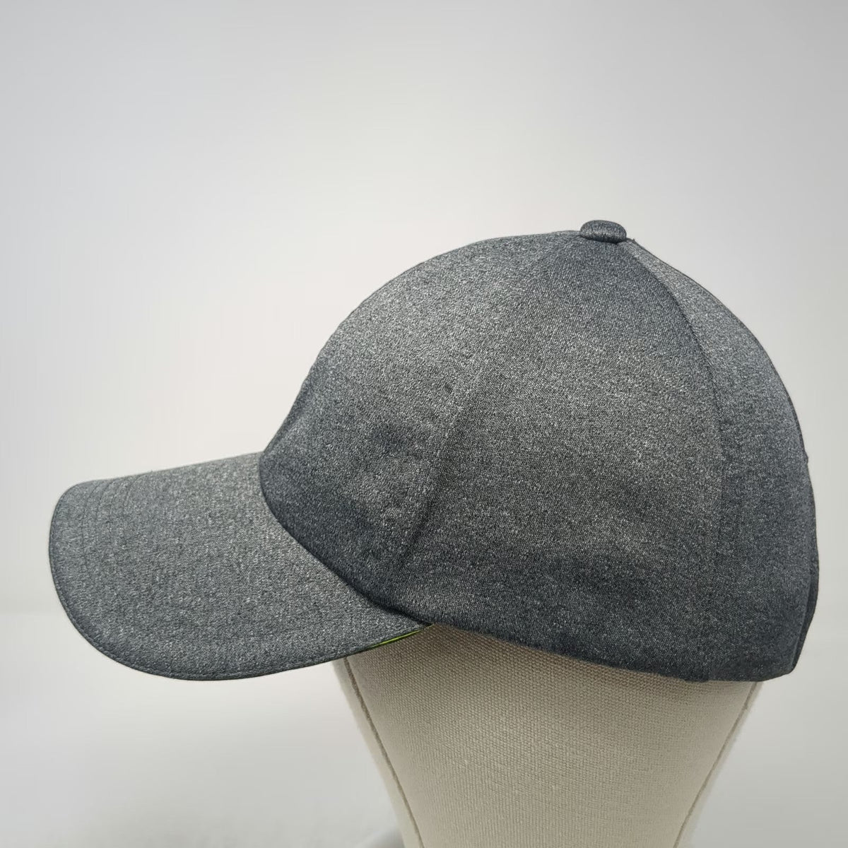 Slazenger Baseball Cap Gray One Size Elastic Strap Yellow Trim Performance Hat