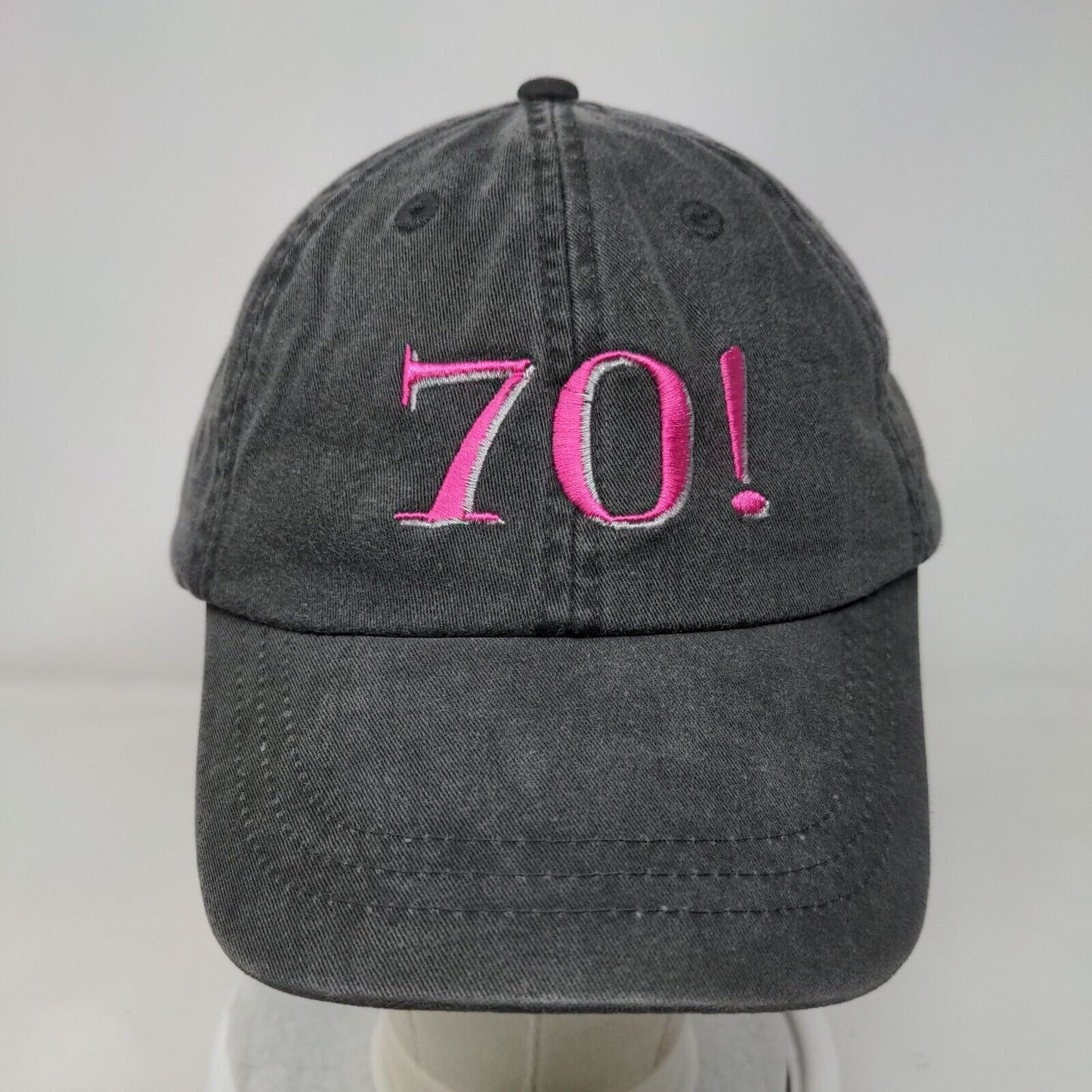 70! Slideback Hat Gray One Size Adjustable Embroidered Vented Holes Adams
