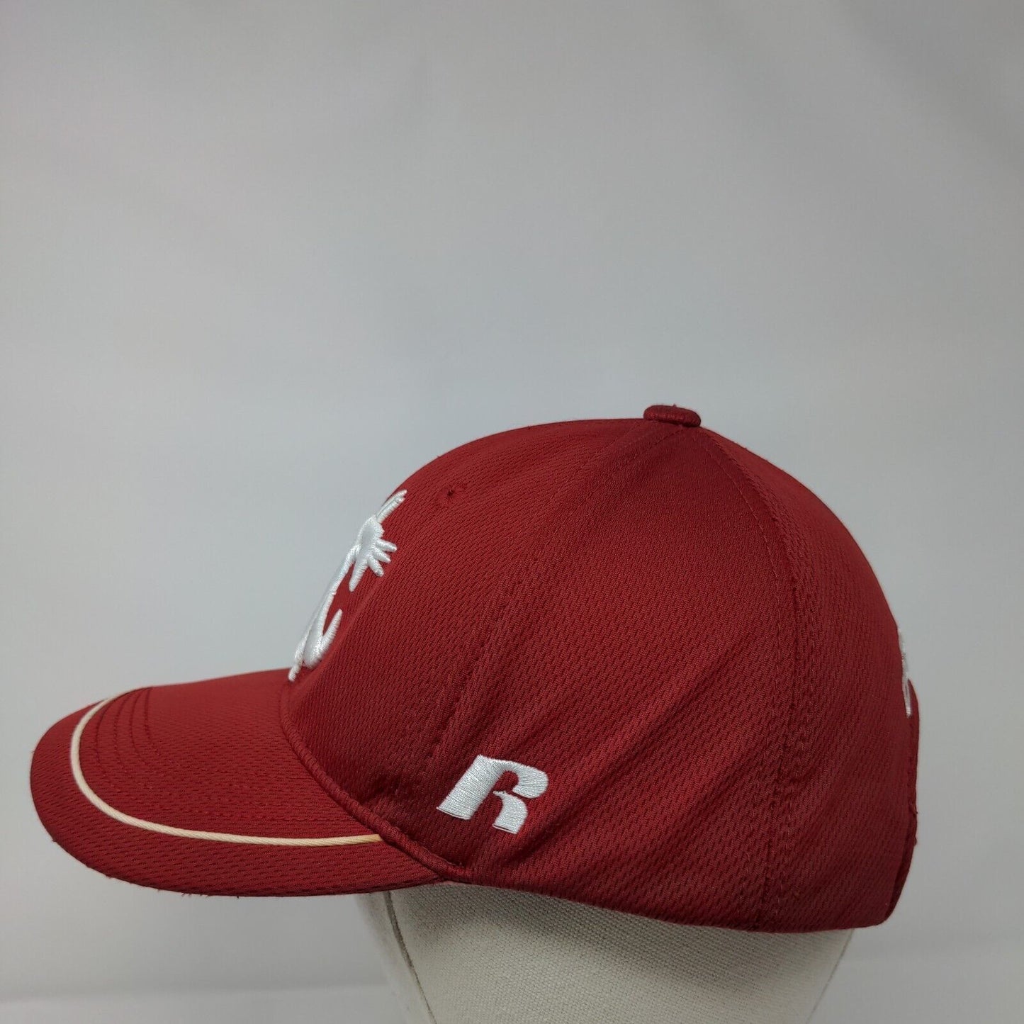 Cougars Strapback Hat Red One Size Adjustable Embroidered 6 Panel Russell