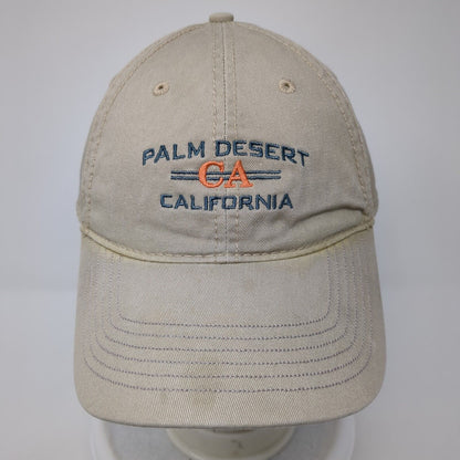 Palm Desert California Strapback Hat Tan One Size Adjustable Embroidered Ouray