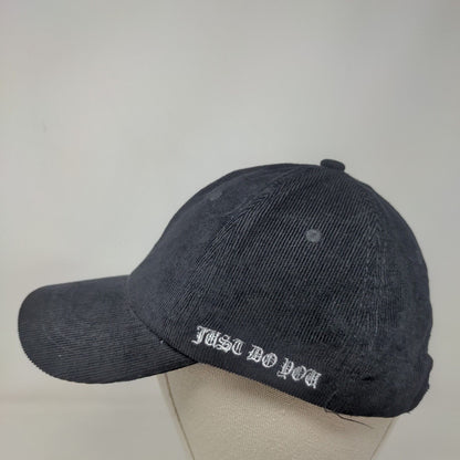 Just Do You Slideback Hat Black One Size Adjustable Corduroy 6 Panel Blank