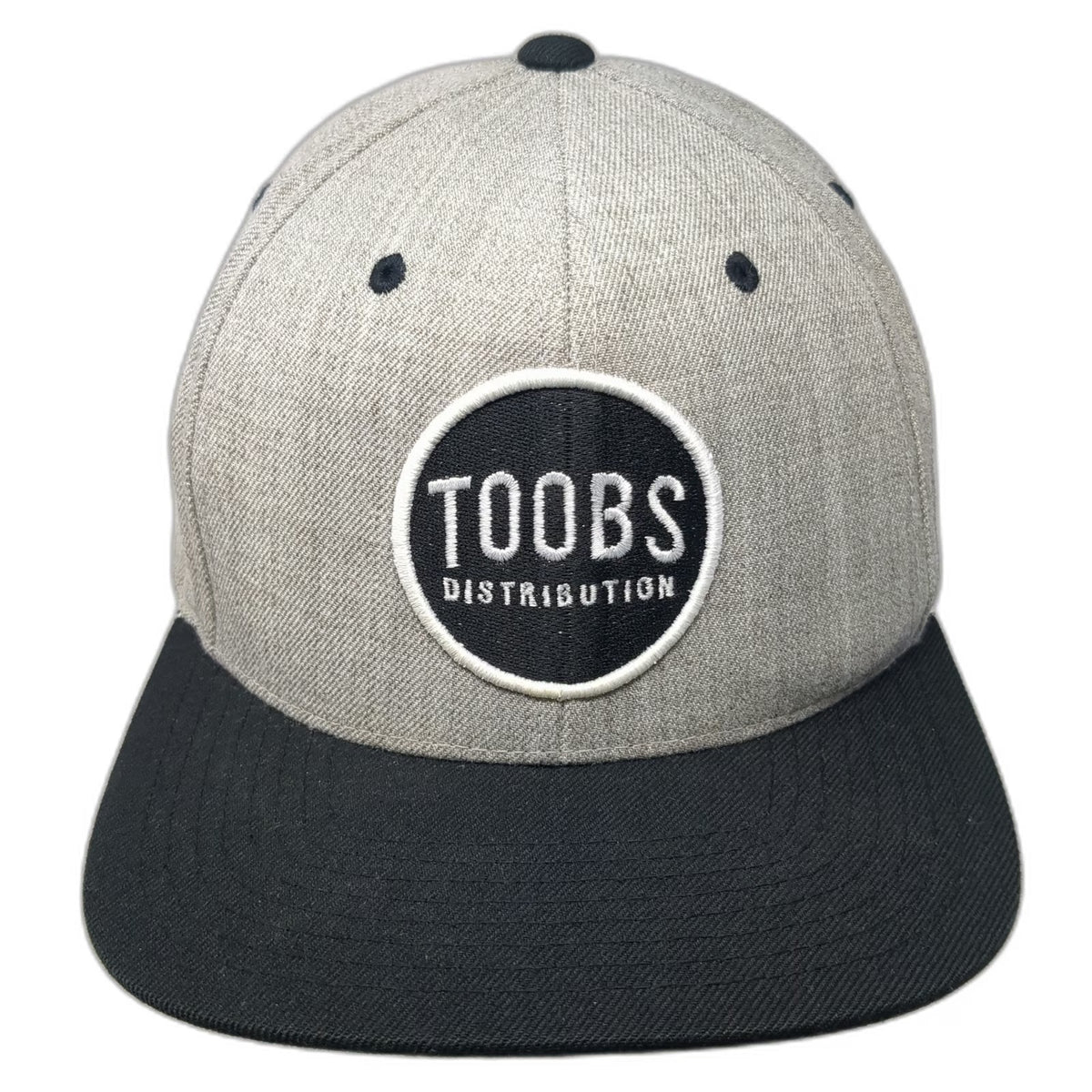Yupoong Toobs Distribution Snapback Hat Gray One Size Green Under Visor Wool