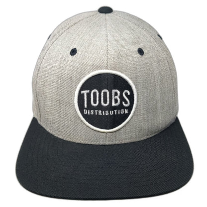 Yupoong Toobs Distribution Snapback Hat Gray One Size Green Under Visor Wool