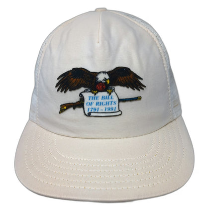 NRA Trucker Hat White One Size Bill of Rights 1791-1991 Eagle Rifle USA Made