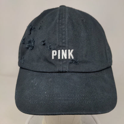 PINK Victoria's Secret Slideback Hat Black One Size Adjustable Embroidered