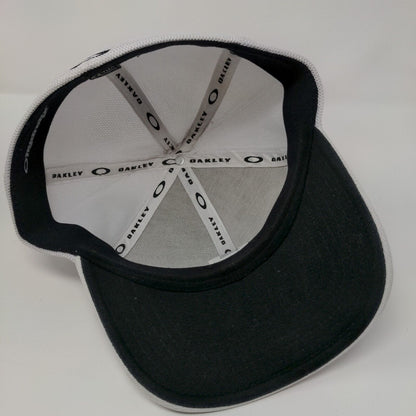 Oakley Silicon Bark Fitted Trucker Hat White S/M Striped Mesh Back