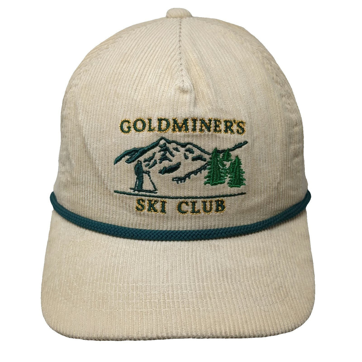 Goldminer's Daughter 5 Panel Beige One Size Hat Corduroy Rope Skiing Mountain