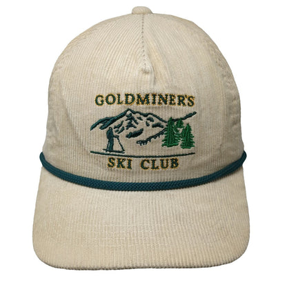 Goldminer's Daughter 5 Panel Beige One Size Hat Corduroy Rope Skiing Mountain