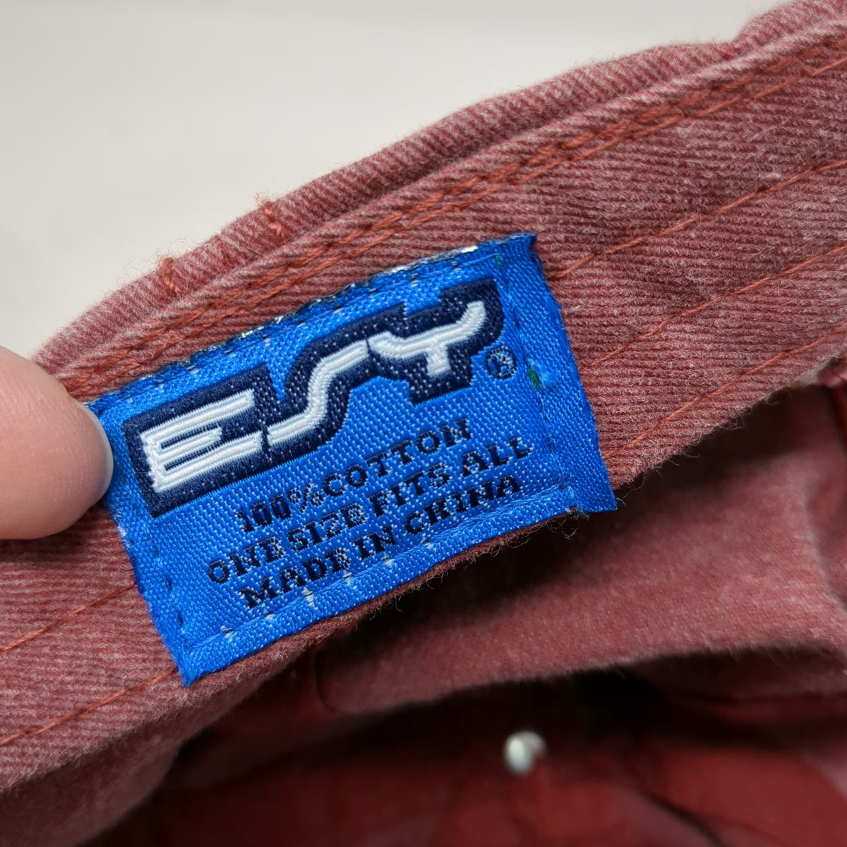 ESY Baseball Cap Red One Size San Antonio Texas EST 1845 Distressed Cotton Hat