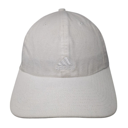 Adidas Slideback Hat White One Size Adjustable Embroidered 6 Panel Cotton