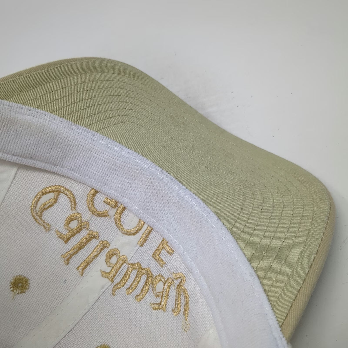 Callaway Golf Baseball Cap White Gold One Size Big Bertha Slideback 6 Panel Hat