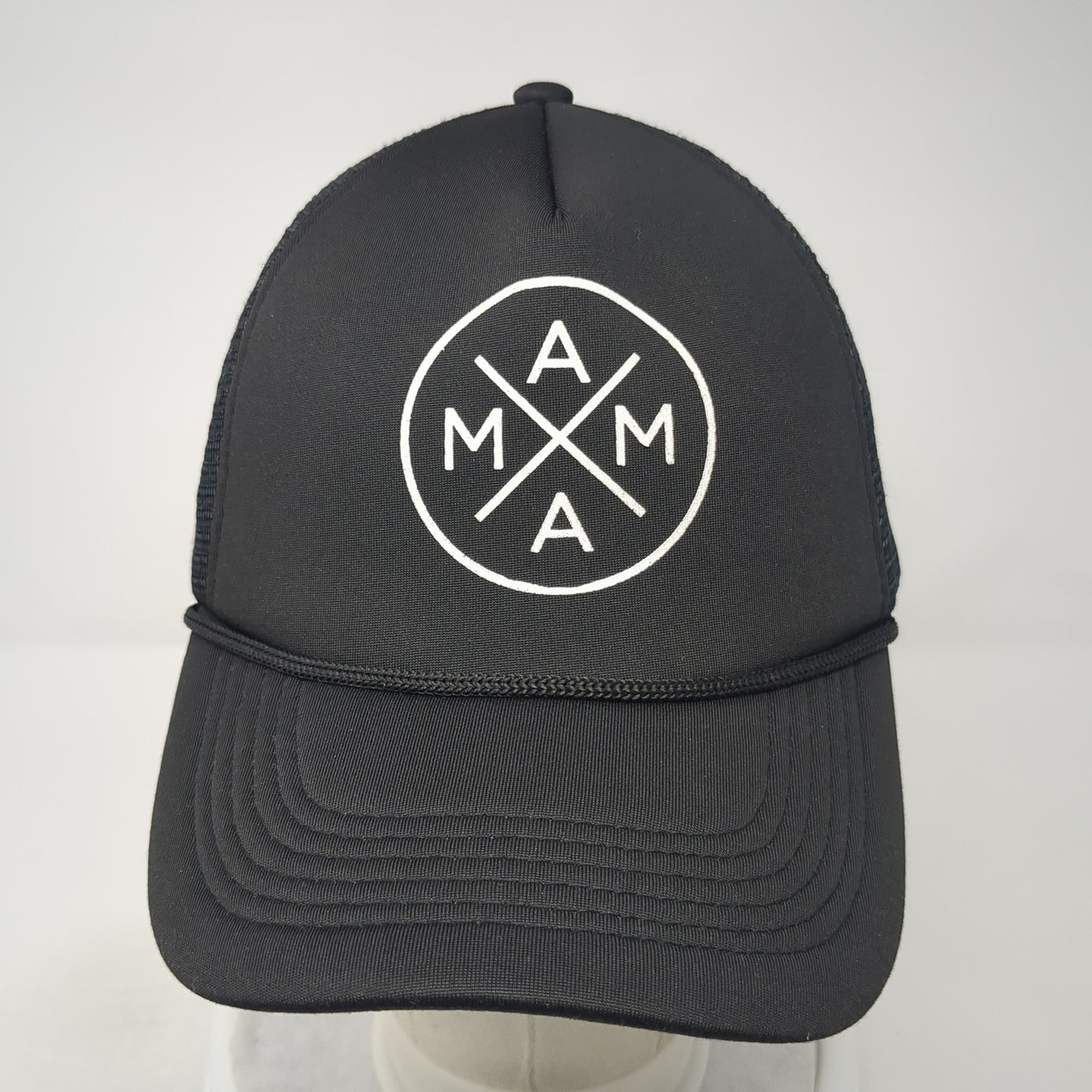 Mama Snapback Trucker Hat Black One Size Adjustable Mesh Back Tiny Trucker Co.