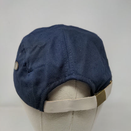 Unbranded Slideback 5 Panel Hat Blue One Size Leather Strap Blank