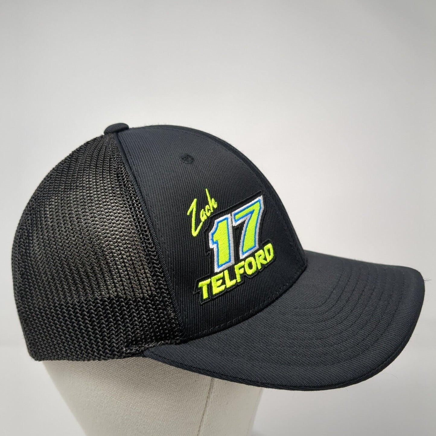 Zack Telford 17 Fitted Trucker Hat Black 6 7/8-7 3/8 Flexfit Embroidered Mesh
