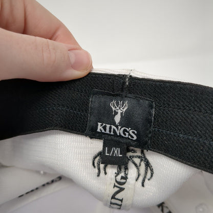 Kings Any Tag Any Time Fitted Hat White L/XL Patch Logo Vented Holes 6 Panel
