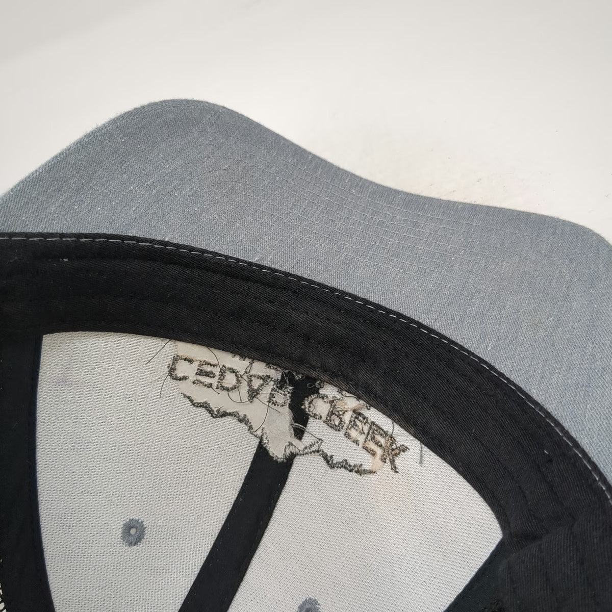 Cedar Creek Wealth Mountain Logo Trucker Hat Gray Black One Size Snapback Mesh