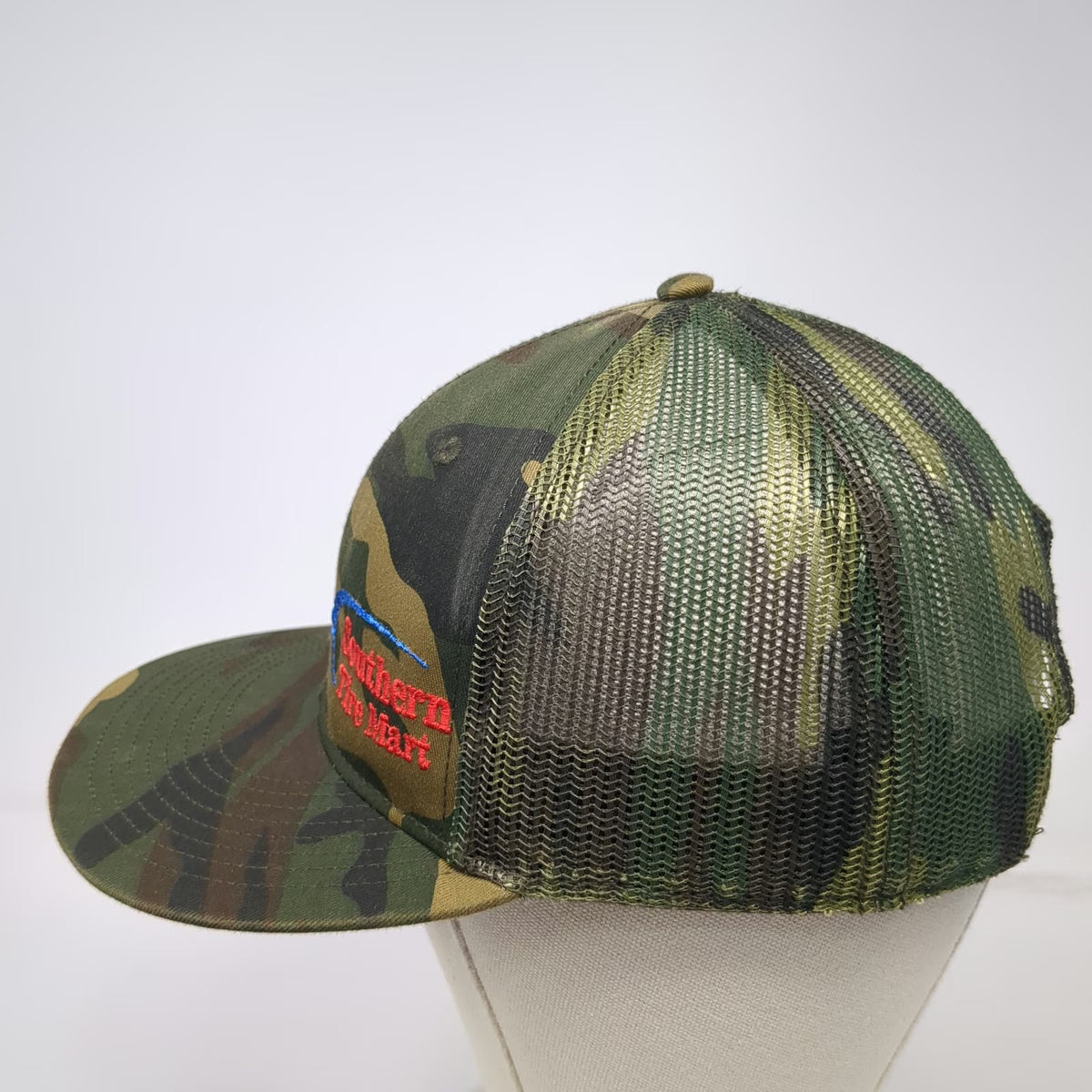 OTTO Southern Tire Mart Trucker Hat Green Snapback One Size Mesh Camo Logo