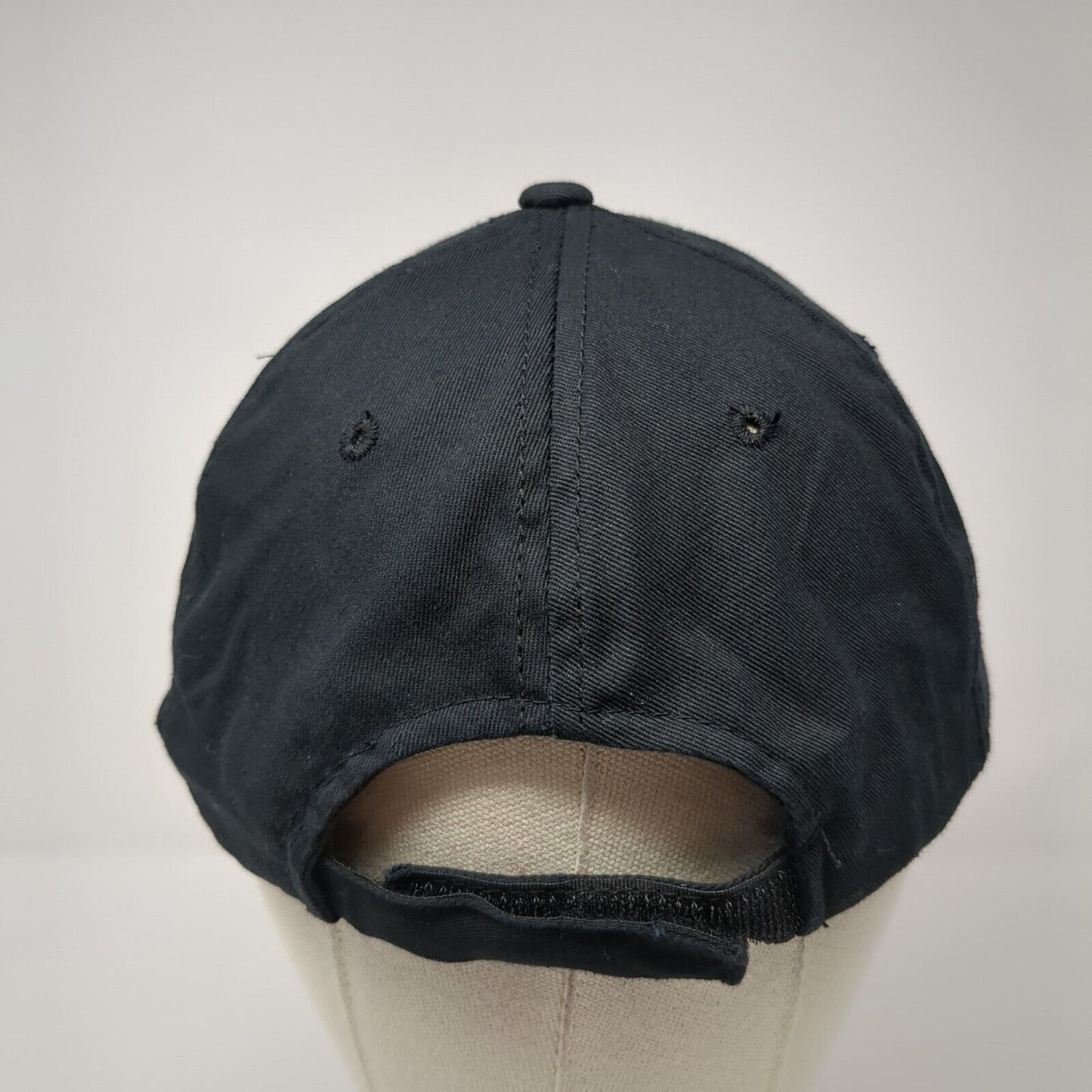 F Strapback Hat Black One Size Adjustable Embroidered 6 Panel OC Sports