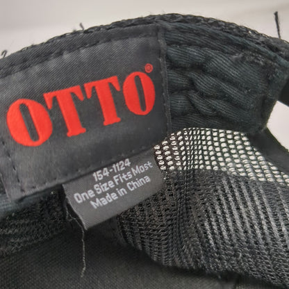 Otto Trucker Hat Black One Size Salmon River Brewery McCall Idaho Mesh Snapback