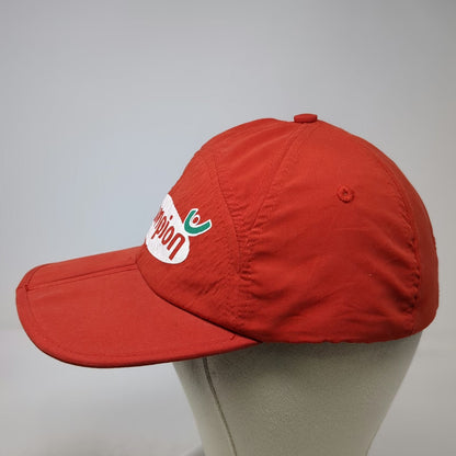 Champion Baseball Cap Red One Size Polka Dot Strapback Polyester Hat Logo Oval
