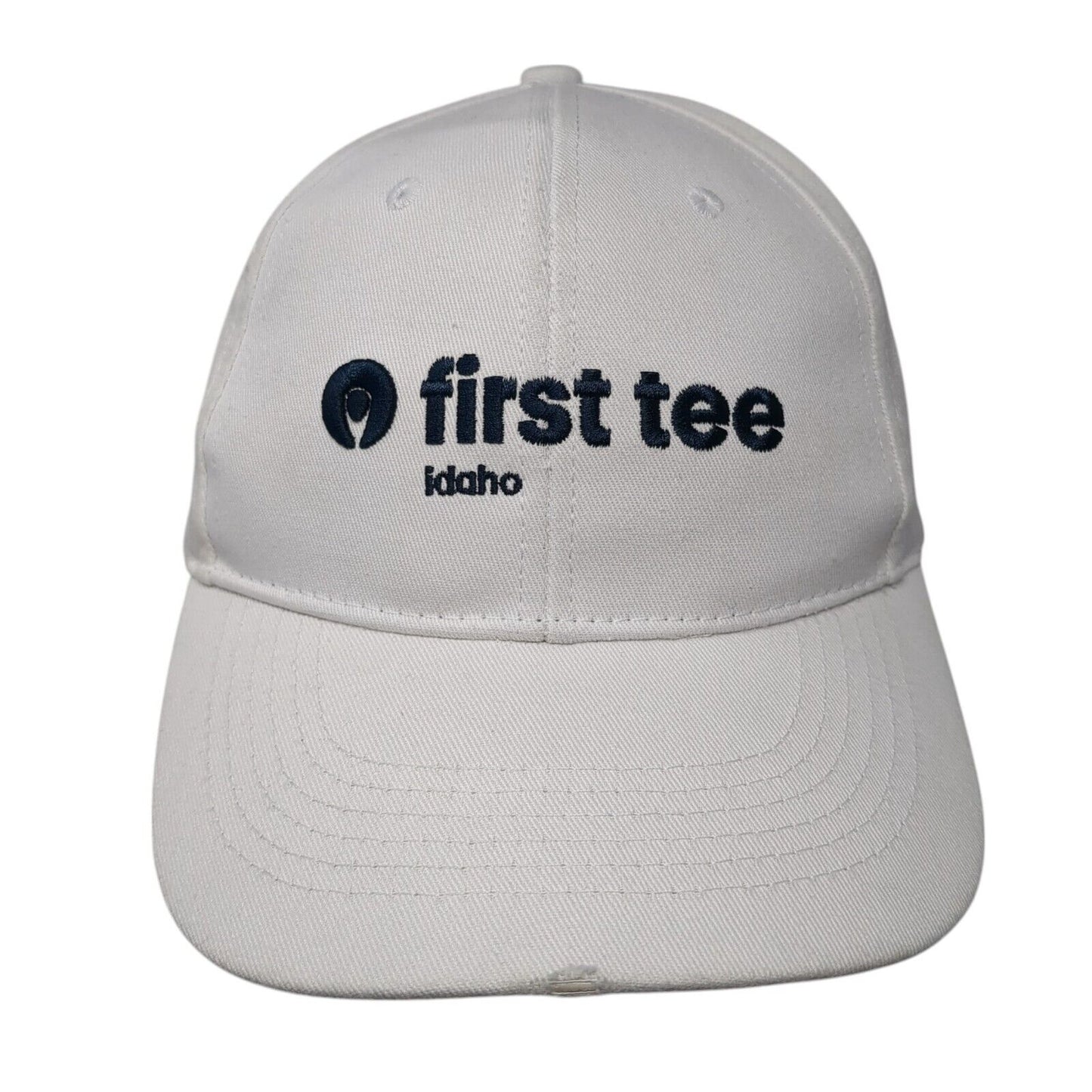 First Tee Idaho Strapback Hat White One Size Adjustable Embroidered 6 Panel