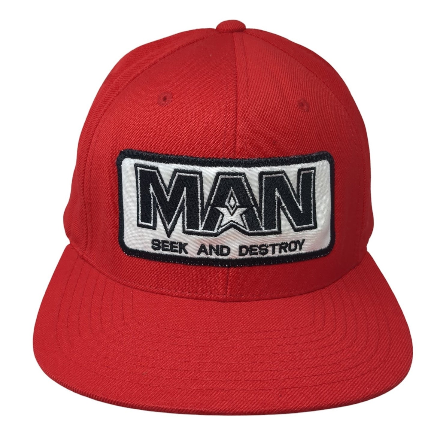 Man Seek And Destroy Snapback Hat Red One Size The Classics Yupoong