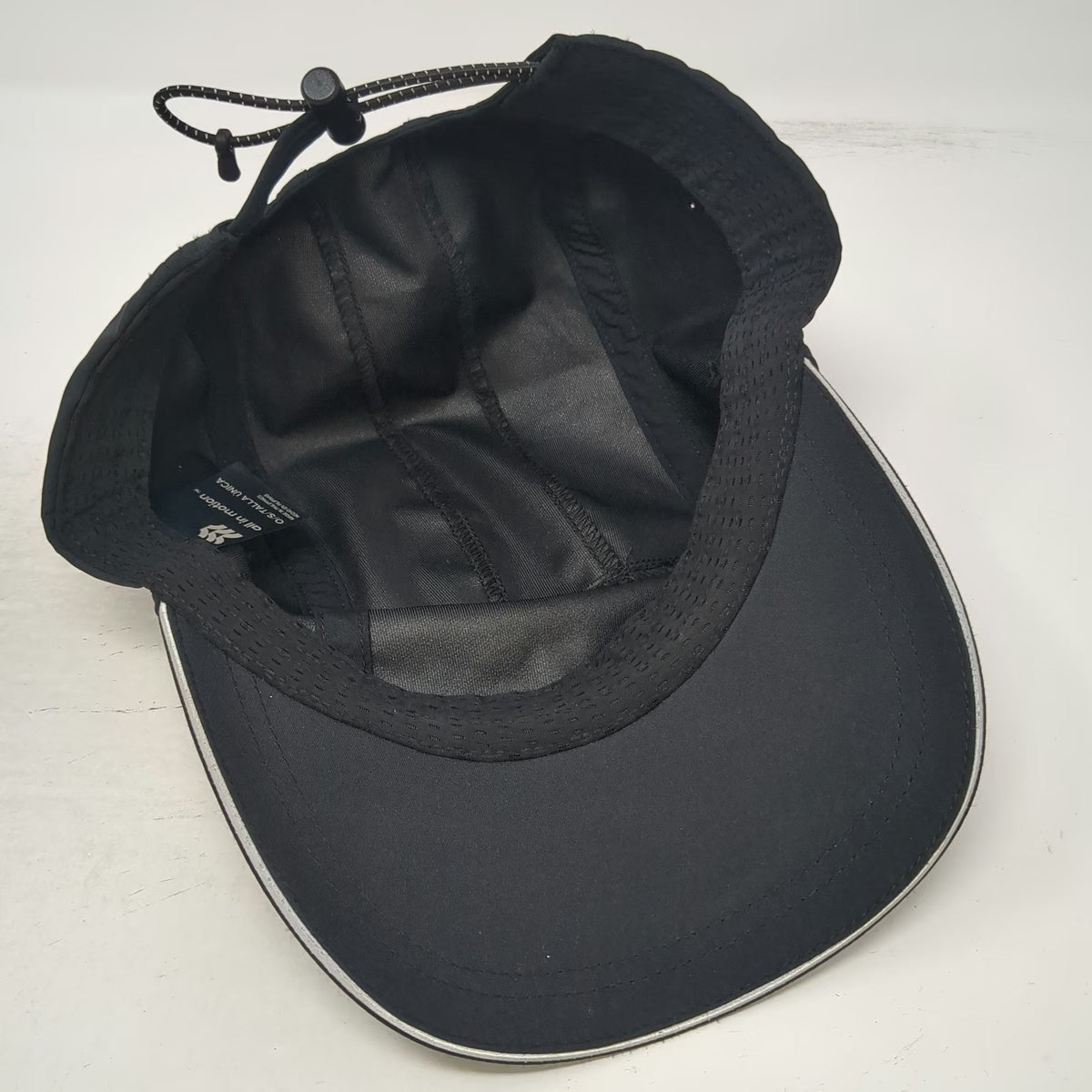 All in Motion 5 Panel Black One Size Hat Bungee Cord Performance Lightweight