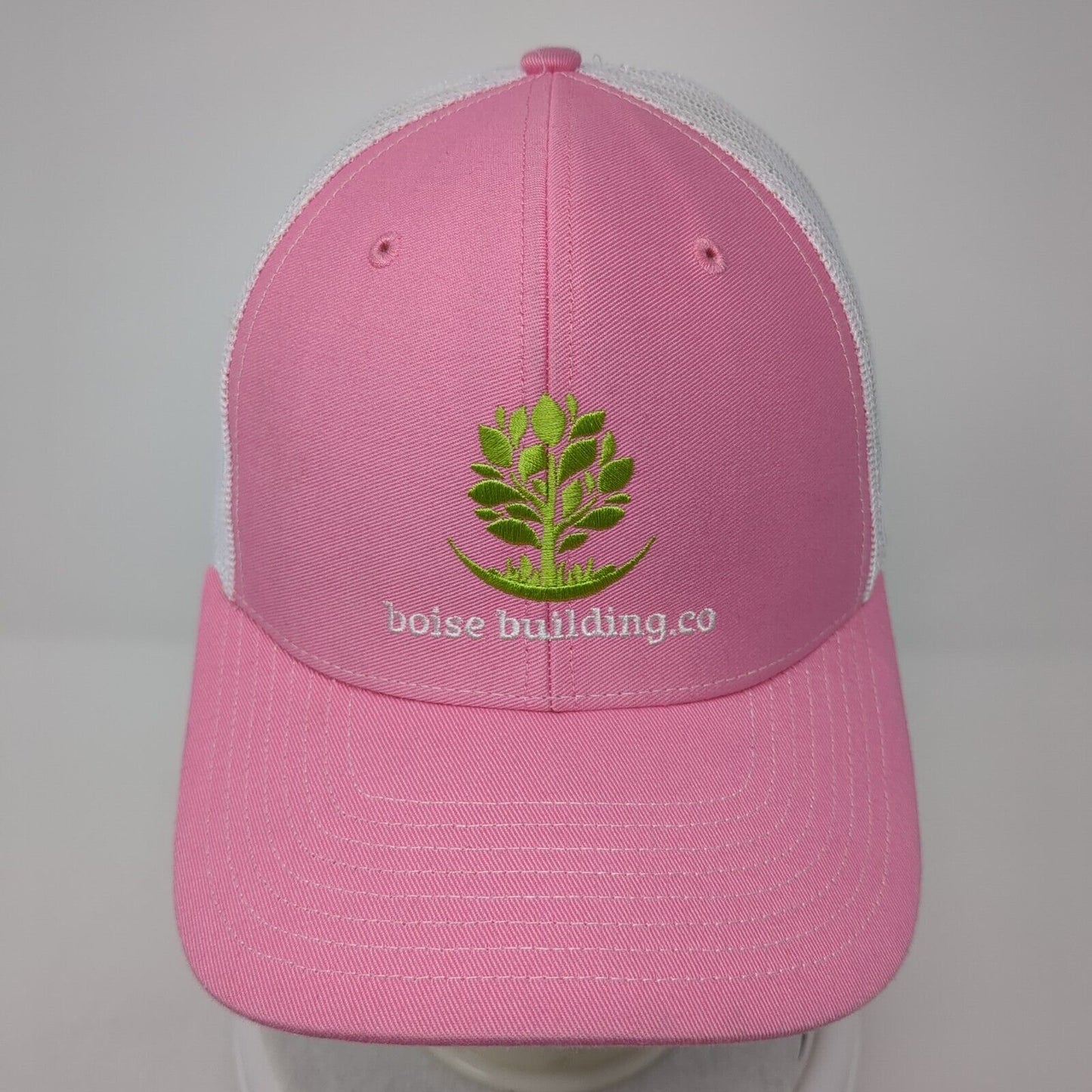 Boise Building Co. Snapback Trucker Hat Pink OS Adjustable Mesh Back Richardson