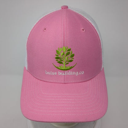 Boise Building Co. Snapback Trucker Hat Pink OS Adjustable Mesh Back Richardson