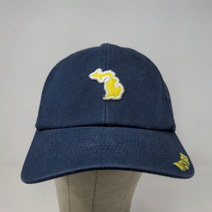 Top of the World Men's Slideback Hat Blue Adjustable Embroidered Michigan Logo