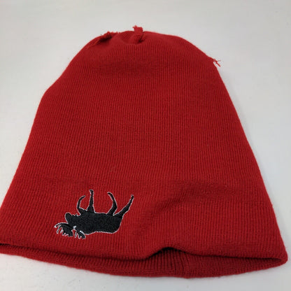 Alaska Polarwear Men's Knit Beanie Hat Cap Red White Embroidered Moose Logo