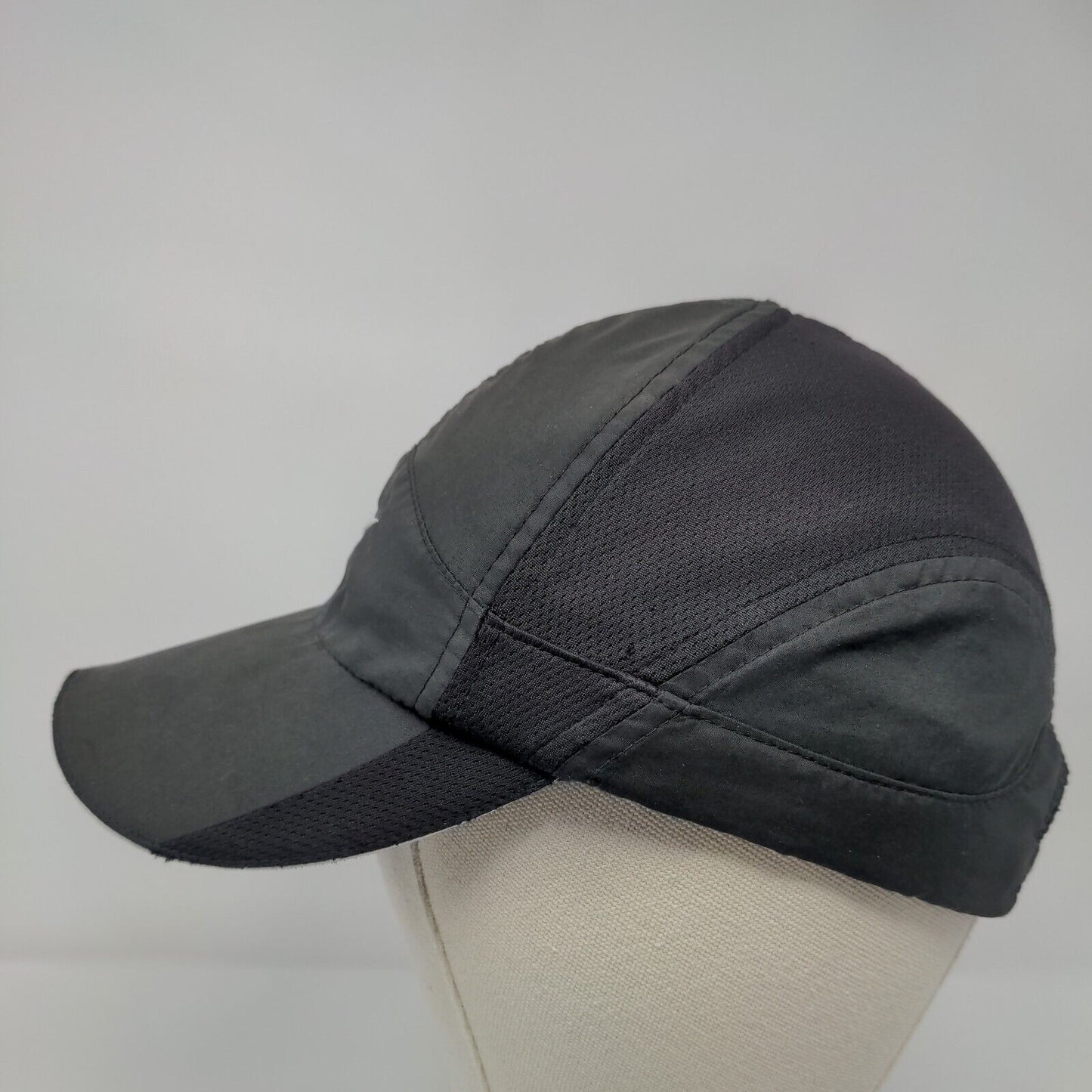 Nike Fit Dry Strapback Hat Black OSFA Adjustable Swoosh Running