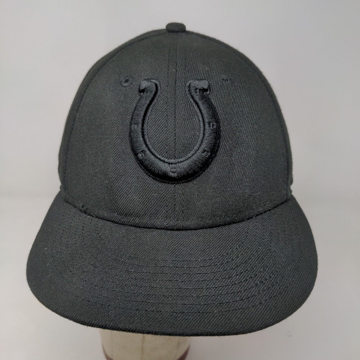 New Era Men's Fitted Hat 59Ffity Black Size 7 5/8 Indianapolis Colts Logo NFL