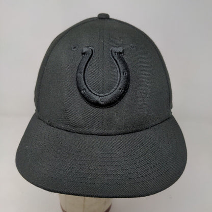 New Era Men's Fitted Hat 59Ffity Black Size 7 5/8 Indianapolis Colts Logo NFL