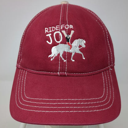 Fahrenheit Baseball Cap Red One Size Ride For Joy Horse Equestrian Slideback Hat