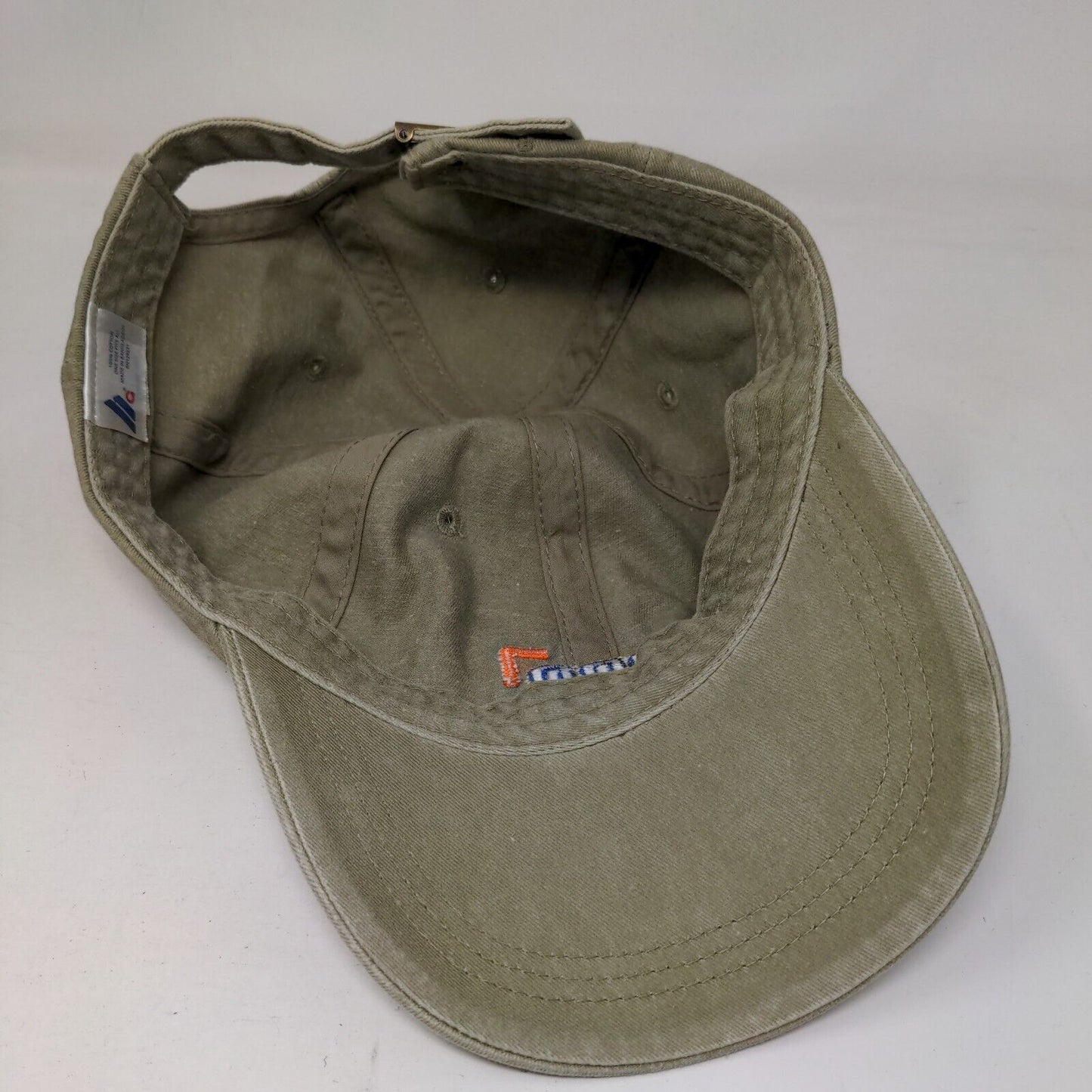 DRB Slideback Hat Tan OSFA Adjustable Embroidered Vent Holes 6 Panel HG