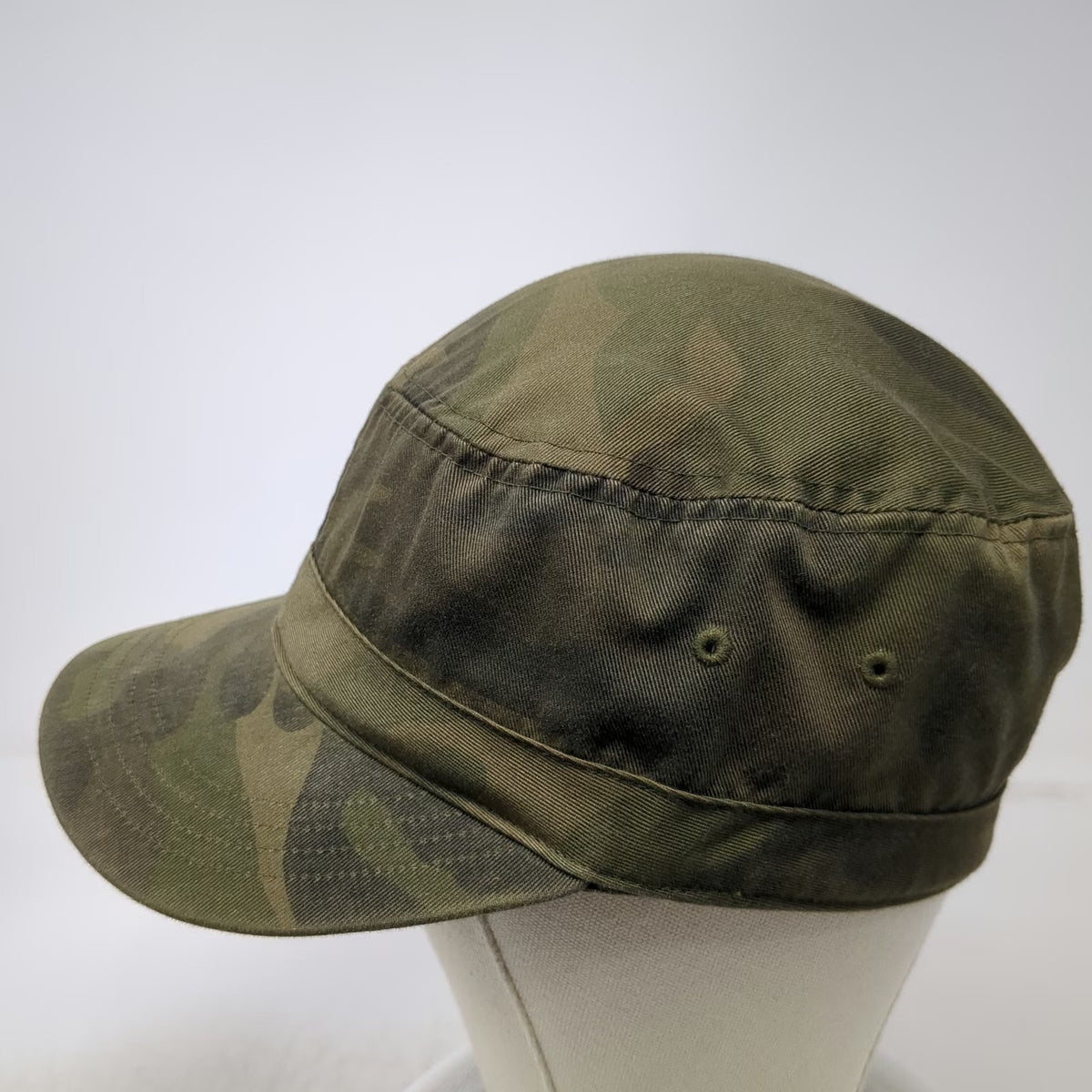 Army Cap Green Woodland Camo Flat Top One Size Hat Military Style Patrol Cadet
