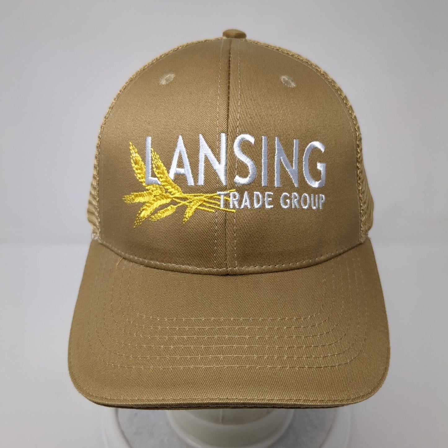 Lansing Trade Group Idaho Strapback Trucker Hat Tan OS Adjustable Mesh Back