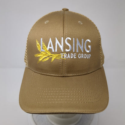 Lansing Trade Group Idaho Strapback Trucker Hat Tan OS Adjustable Mesh Back