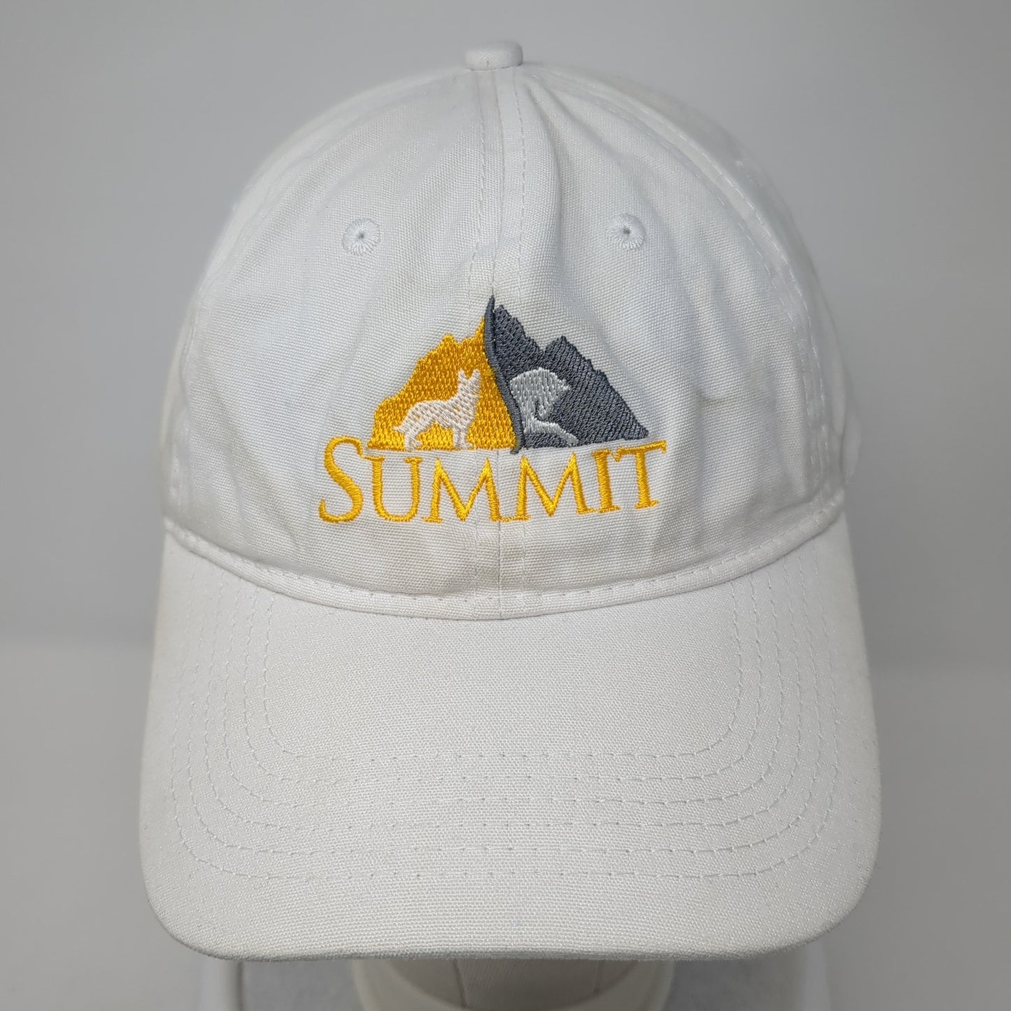 Summit Strapback Baseball Cap White One Size Adjustable 6 Panel Port & Company