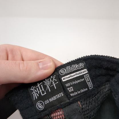 Eco Lounge 2004 Snapback Trucker Hat Black OS Distressed Mesh Back Habitats