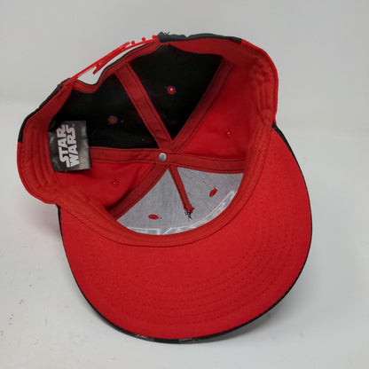 Star Wars Men's Snapback Hat Black Red Graphic Millenium Falcon Tie Fighters