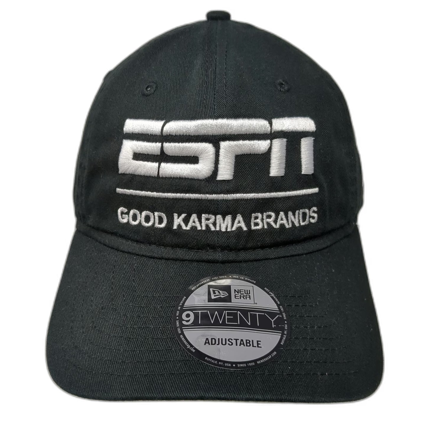 New Era Baseball Cap Black One Size ESPN Good Karma Brands Adjustable Strap Hat
