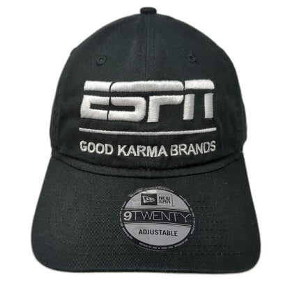 New Era Baseball Cap Black One Size ESPN Good Karma Brands Adjustable Strap Hat
