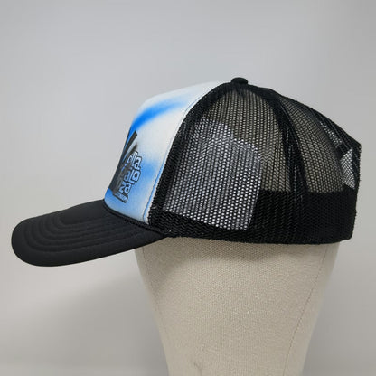 Otto Trucker Hat Black One Size Chicago Skyline Lollapalooza Platinum Mesh
