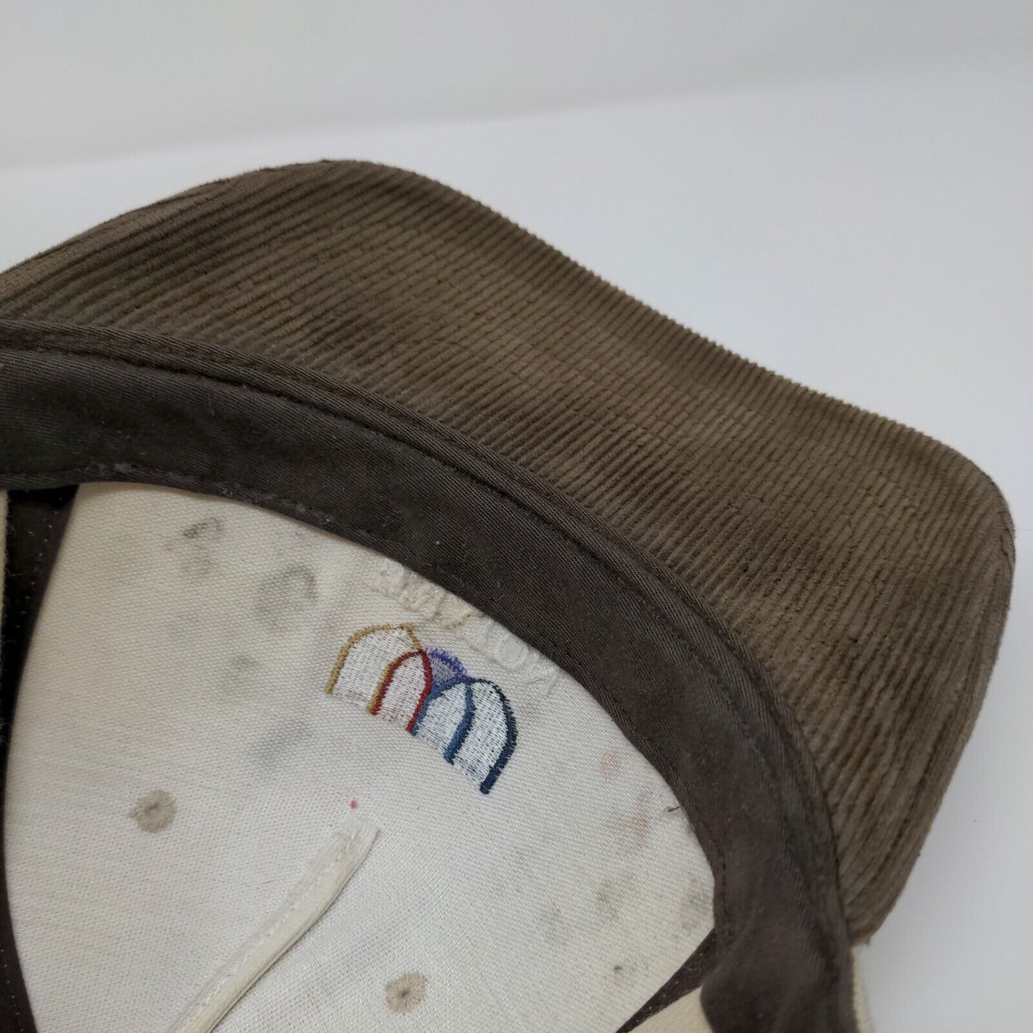 Brixton Snapback Hat Tan OSFA Adjustable Embroidered Corduroy 6 Panel
