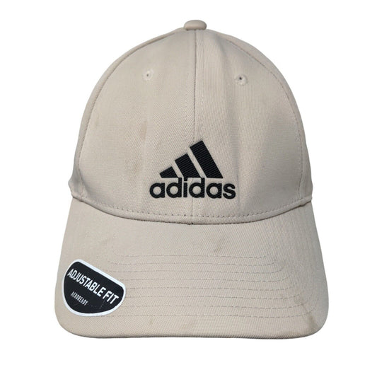 Adidas Aeroready Strapback Hat Tan One Size Adjustable Fit Embroidered Logo